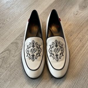 Black and white loafers